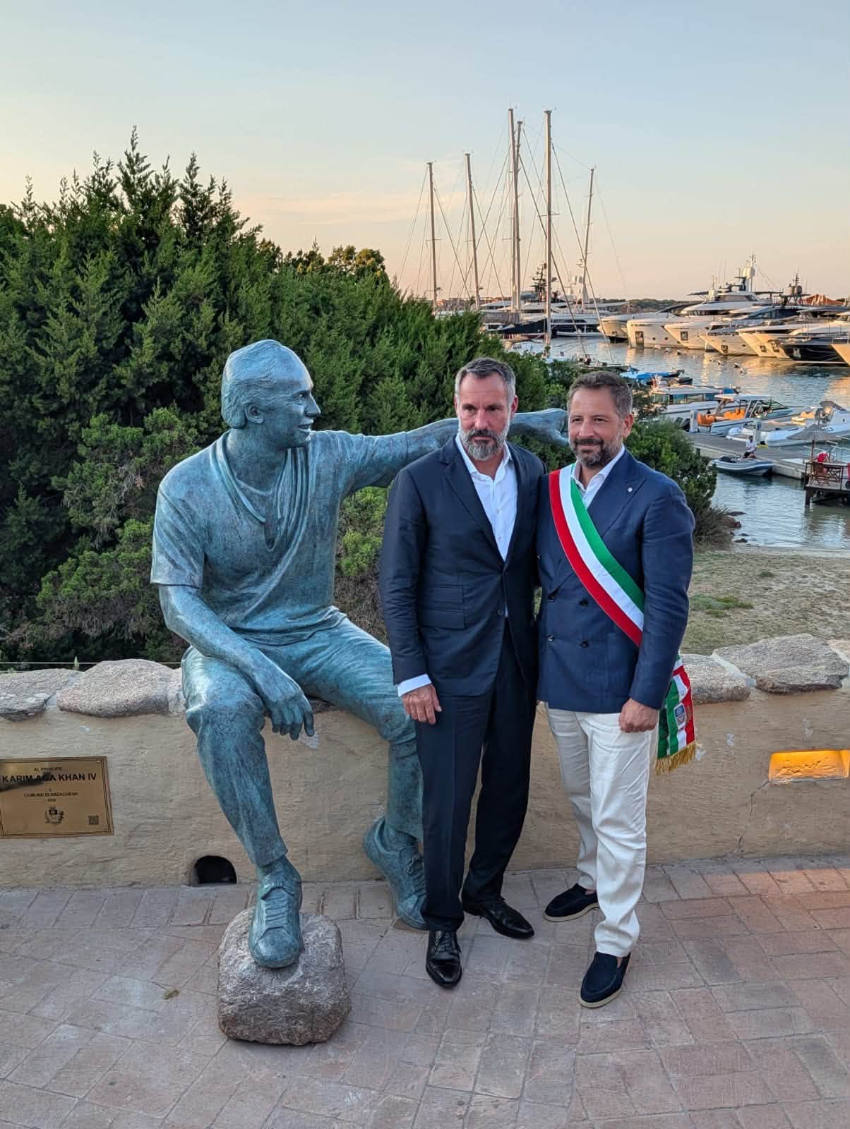 Cerimonia in onore del Principe Karim Aga Khan IV con SA Rahim Aga Khan V, il sindaco Roberto Ragnedda - Porto Cervo, Arzachena 9 luglio 2026