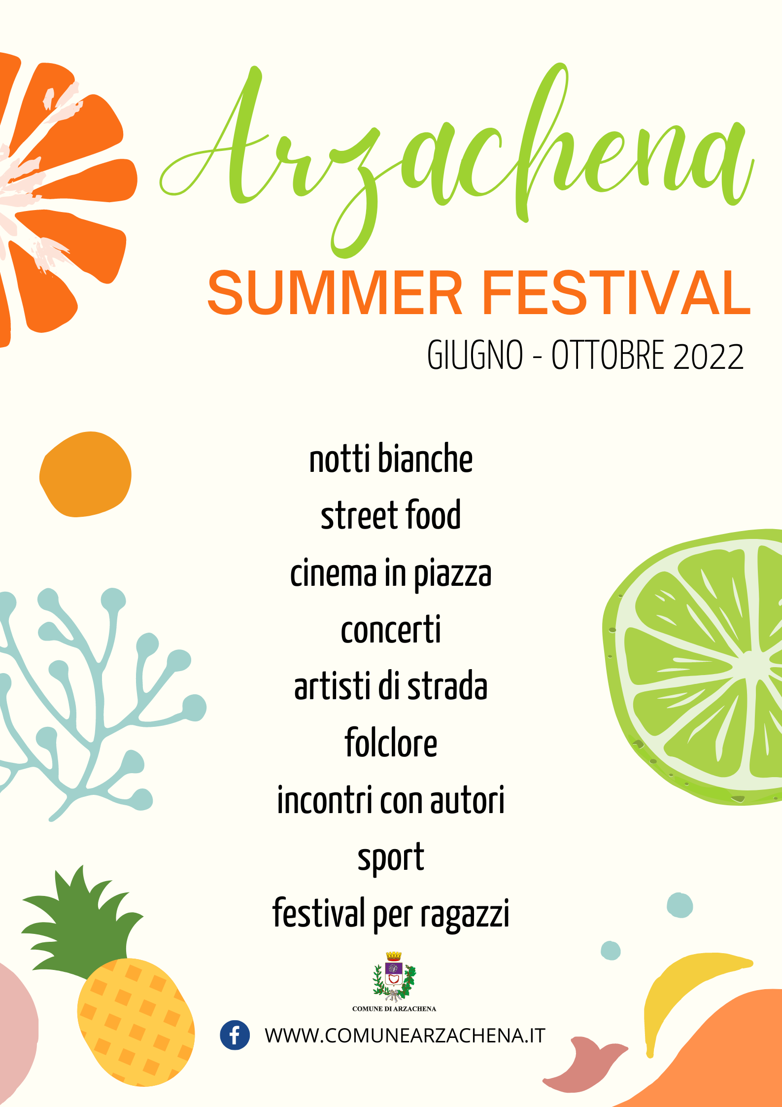 locandina arzachena summer festival 2022 con logo