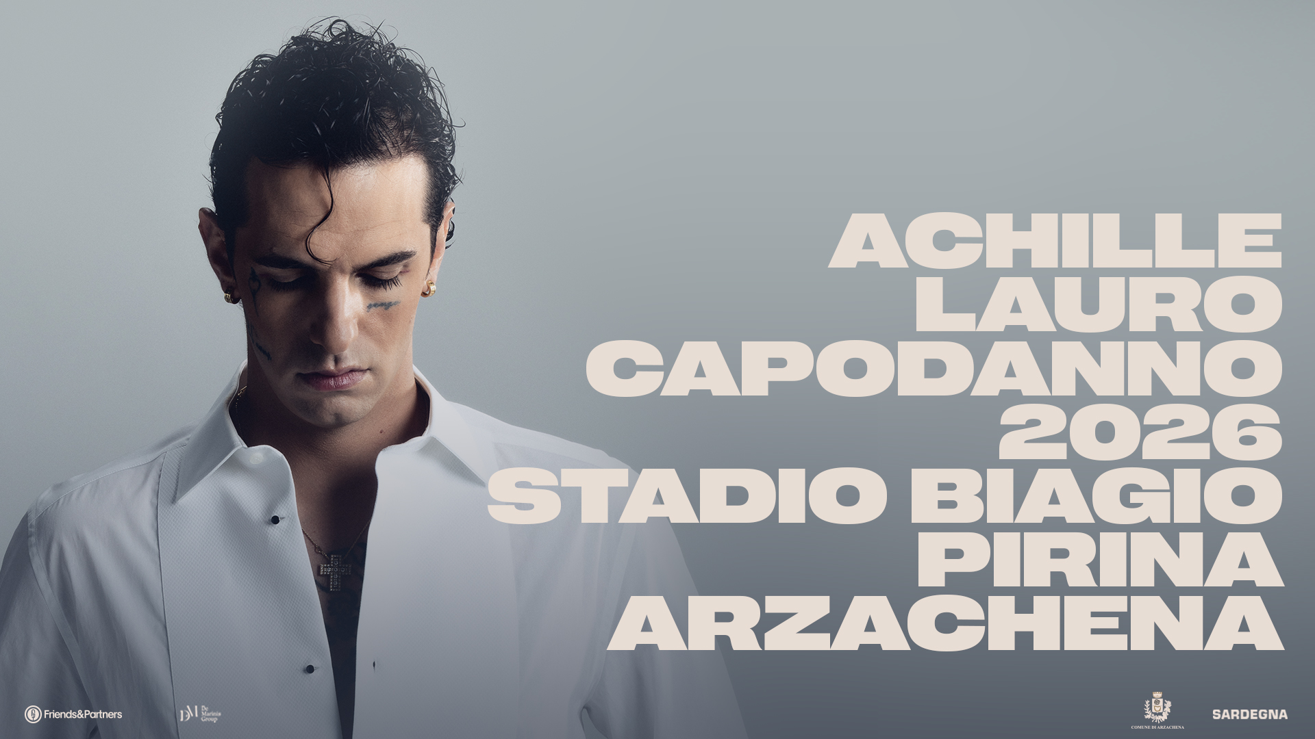 Achille Lauro in concerto per il capodanno 2026 ad Arzachena Achille Lauro in concerto per il capodanno 2026 ad Arzachena